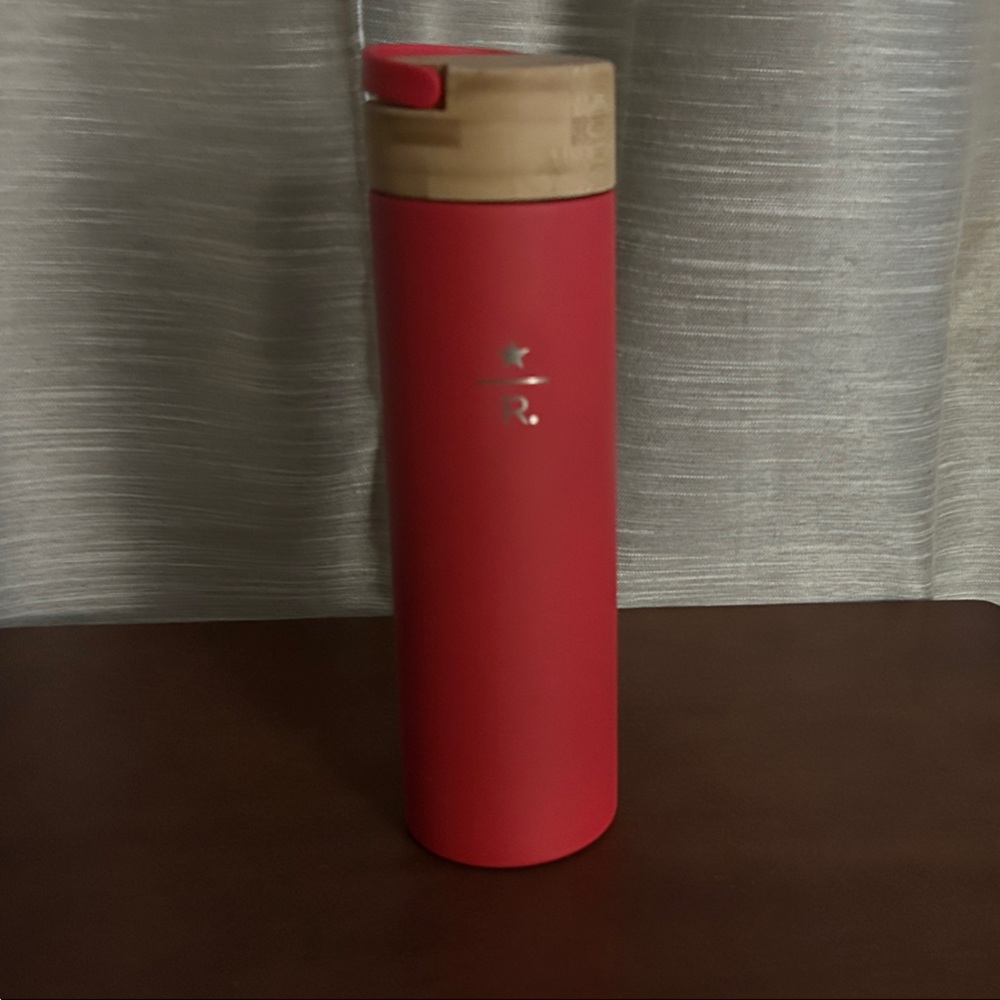 Starbucks Red Tumbler with Bamboo Lid